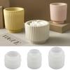 Stripe Candle Cup Silicone Mold DIY Jewelry Storage Boxes Jars Succulent Flower Pot Mould Concrete Resin Craft Molds Home Decor