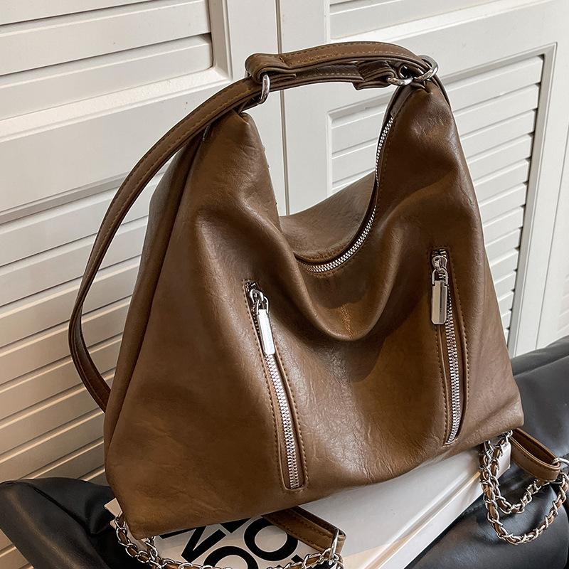 Большая вместительная сумка 2024 года, новый рюкзак с цепочкой, женская сумка-мессенджер через плечо, повседневный универсальный рюкзак для путешествий и выходов