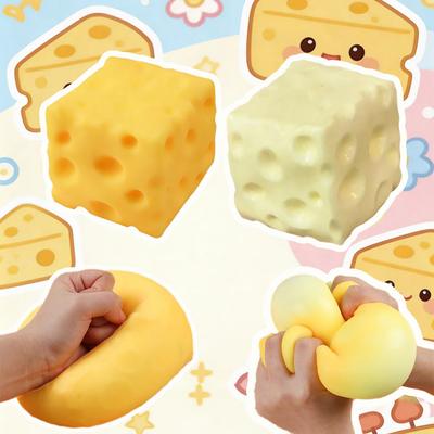 Сырная игрушка Quishy, Имитация сыра, Забавная розыгрыш-антистресс мячик, Игрушка-антистресс, Детская игрушка с успокаивающим пищащим звуком
