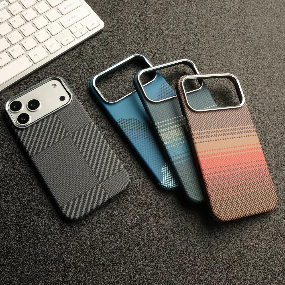 Модный Чехол Для Телефона С Рельефным Узором Под Углеродное Волокно Для IPhone 17 16 15 14 13 Pro Max Беспроводная Зарядка Сплавное Кольцо Линзы Противоударная Задняя Крышка