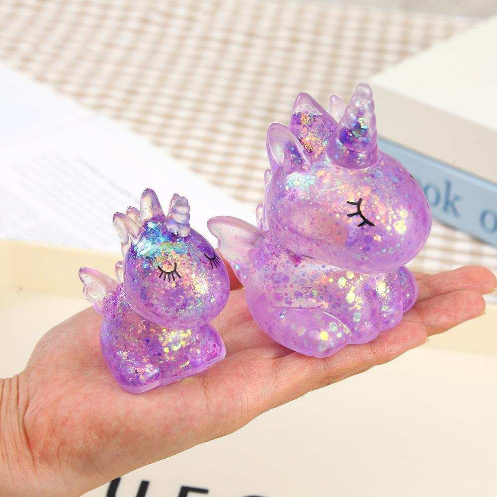 1 шт. Случайный цвет Единорог пищалка для пальцев tpr мальтоза мелкие блестки антистресс маленькие игрушки можно придавать форму медленный отскок сжимать