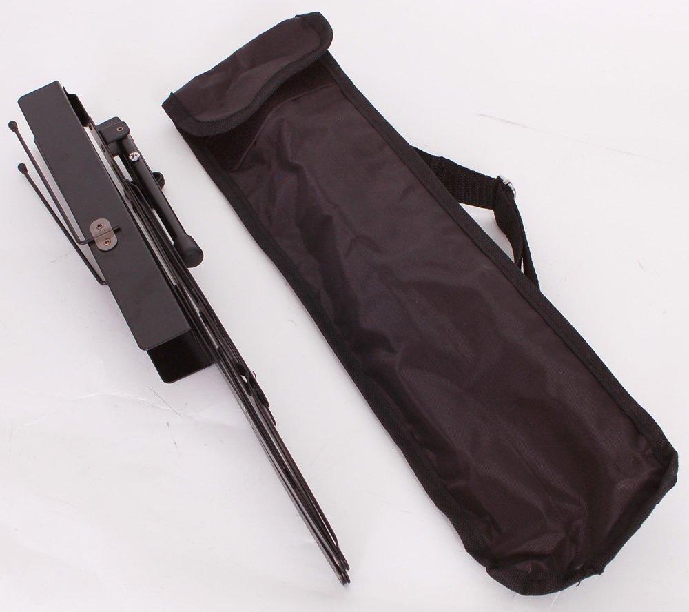 KC Tabletop Music Lightweight Set of 20 Case Stand, Steel, MS-140/BK, Black, (Soft Included)