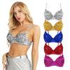 Women's Sparkle Glitter Bra Top Rave Dance Belly Dancing Crop Tops Costume Clubwear