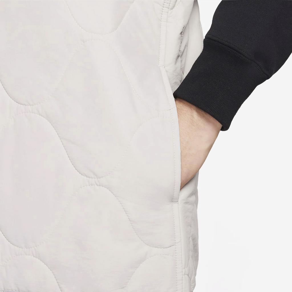 Nike Твердые теплые военные хлопковые жилеты мужские топы серо-белые DX0891-012