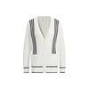 Primeknit Cable Pattern Cardigan Three Stripes Color Block Golf Sweeper Women Cardigans White IN6624