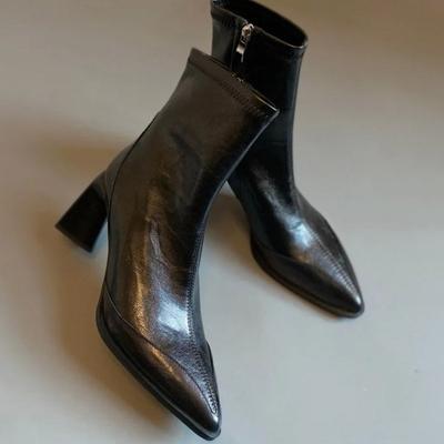 Супермягкая овчина ~ остроносые тонкие ботильоны новые ботильоны Мартин на высоком каблуке осенне-зимние темпераментные ботинки девушка