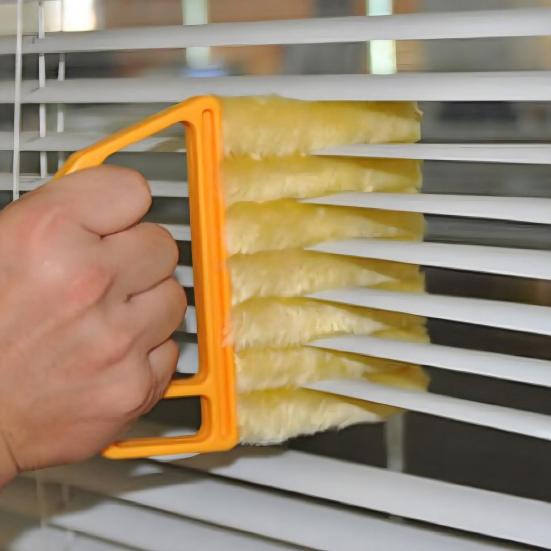 Window Blind Duster Cleaning Brush Non-Slip Handle 7 Finger Air Conditioner Vent Cleaning Scrubber Mini Blinds Washable Tool