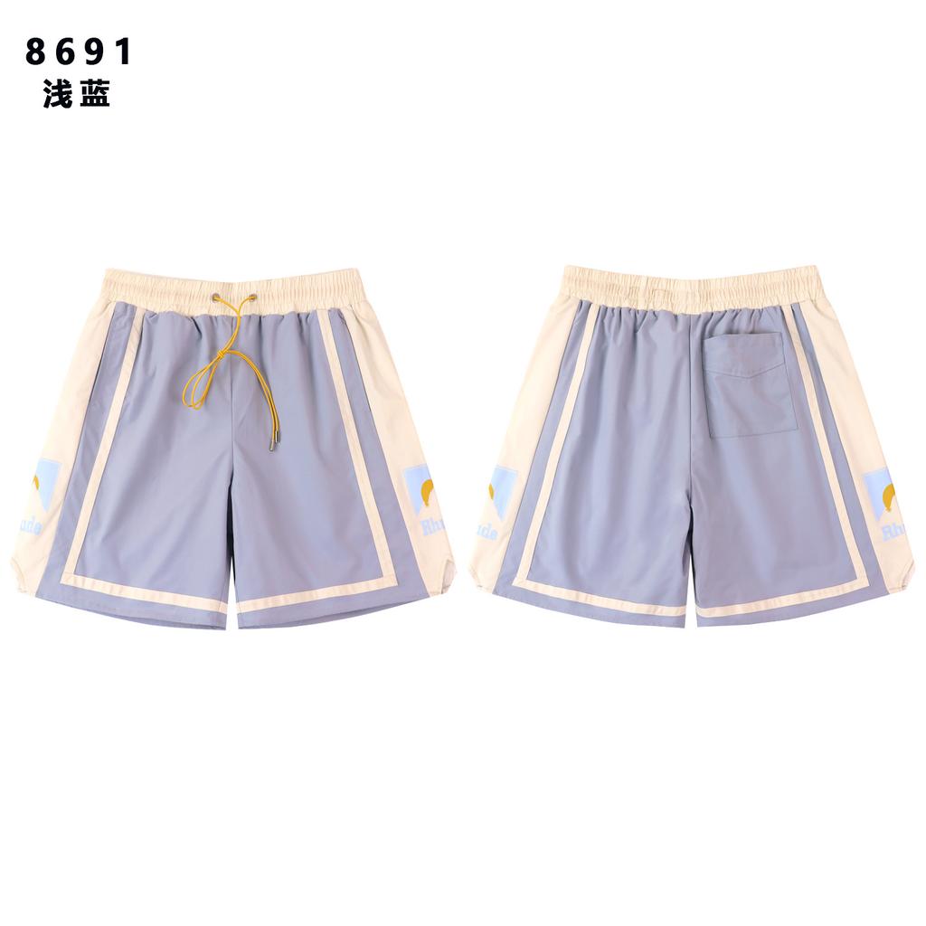 American trendy brand RHUDE 3M reflective letter printing casual sports shorts men's and women's same five-point pants