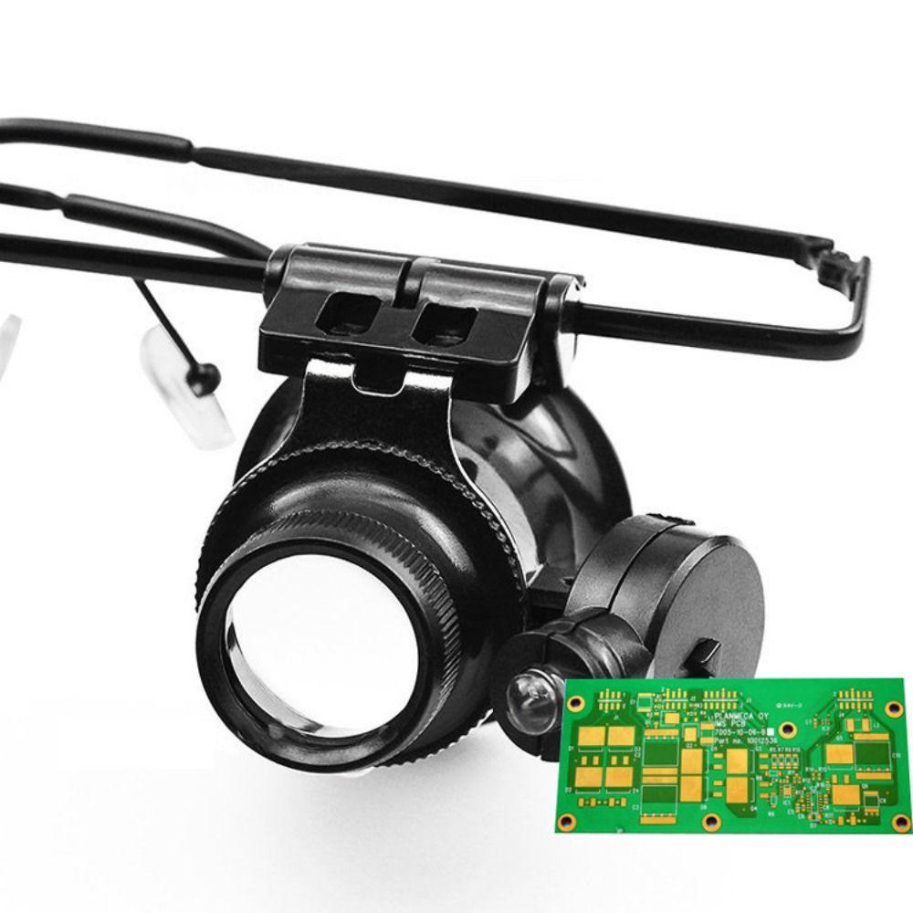 with LED Lights 20X Lens Magnifying Eyewear Jewelers Repair Wearing Magnifier Jeweler Inspect Tool