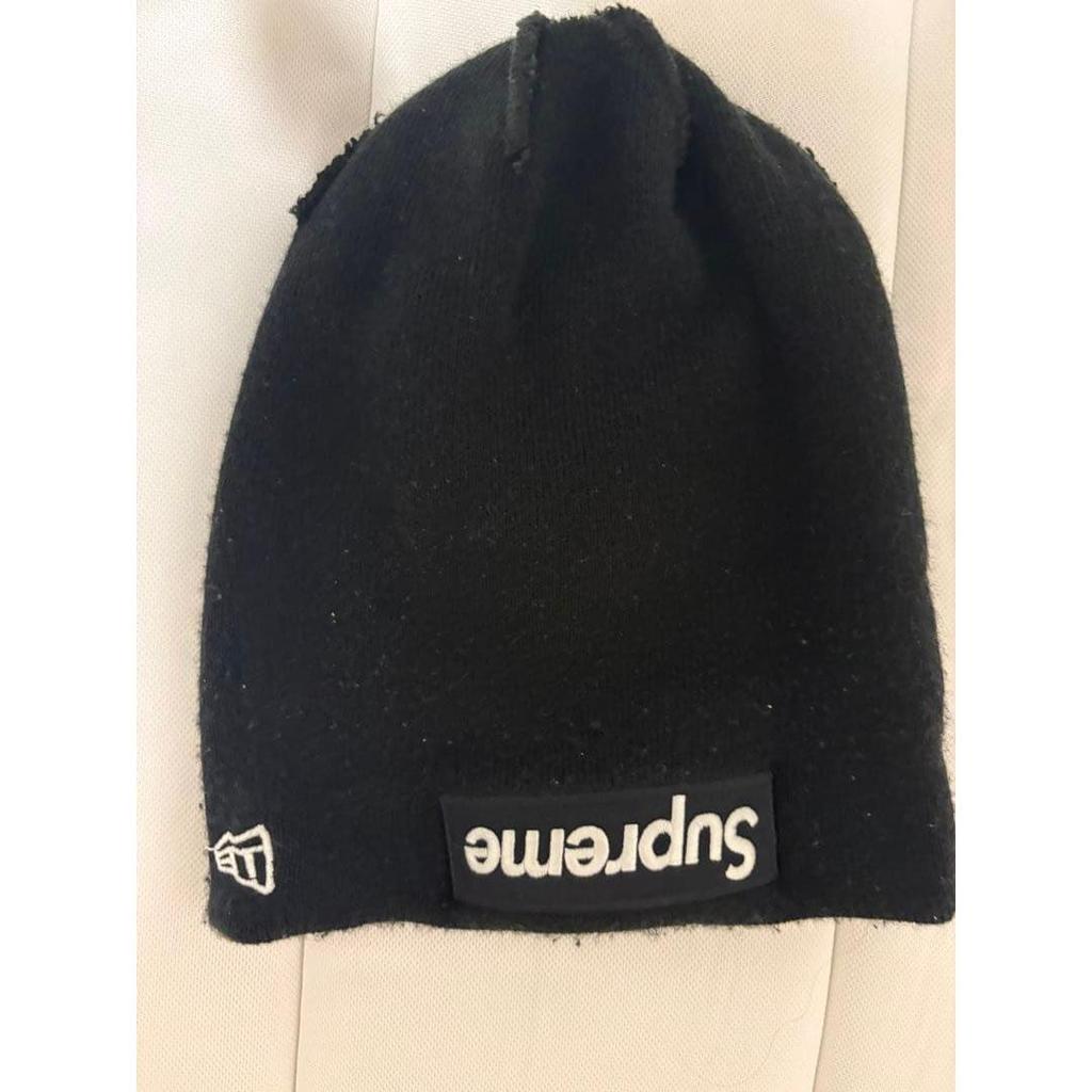 Б/у Черная шапка Supreme New Era с логотипом Box Logo