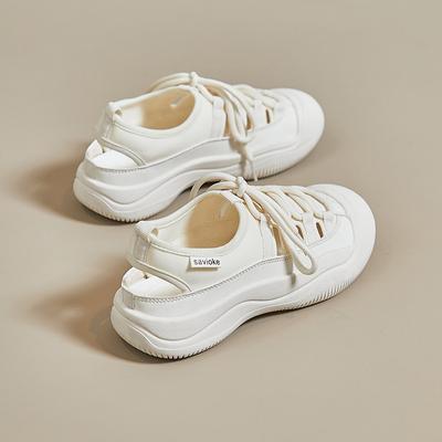 Белые открытые туфли для папы, женские дышащие летние новые сетчатые спортивные туфли на платформе, дышащие легкие сандалии