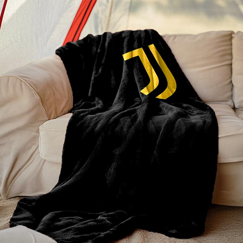 1pc Juventus Football Club Blanket, Home Printed Throw Blanket - Soft Blanket Gift for Family, Washable Sofa Bed Blanket