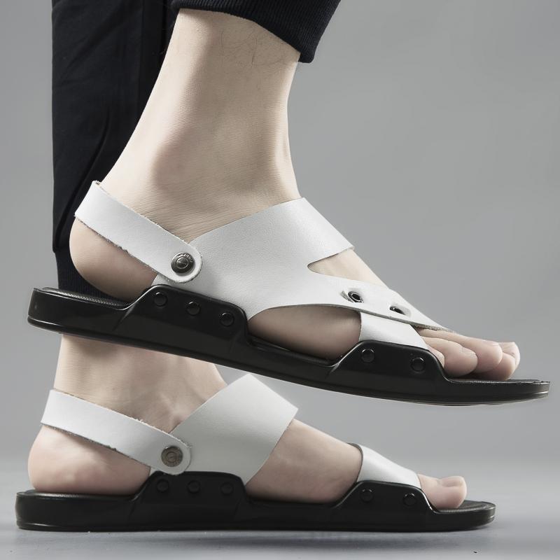 Zapatillas Verano Hombre Calzado сандалии для мужчин из натуральной кожи, мужская обувь 2022, роскошные сандалии для рыбалки, черная летняя мужская обувь