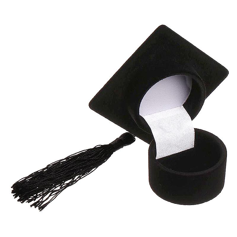 1 шт. Поздравления Хранение Выпускной Шляпа Кольцо Помолвочное Кольцо Коробка Ювелирные Изделия Серьги Коробки Подарочные