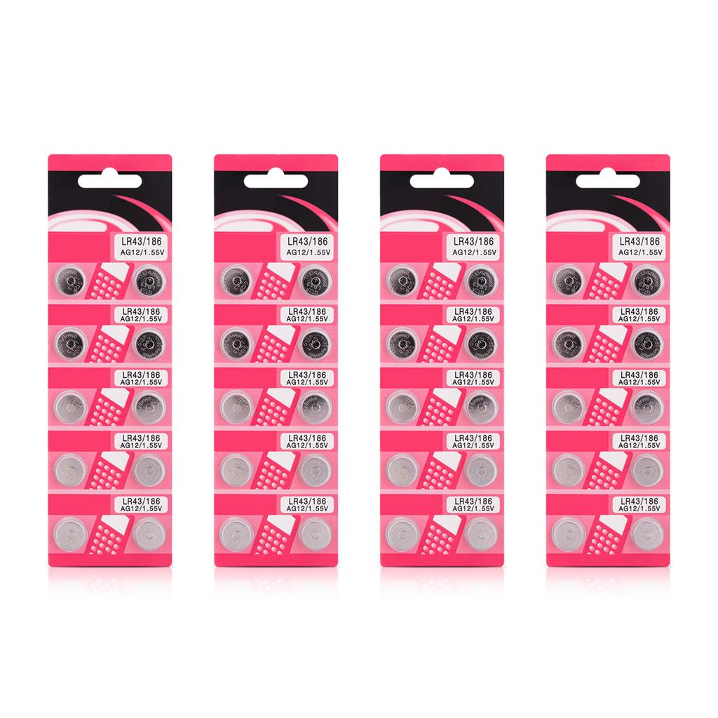 Упаковка из 10/20 щелочных батареек AG12 LR43 таблеточного типа Батарейки таблеточного типа для часов Калькуляторов Игрушечных устройств