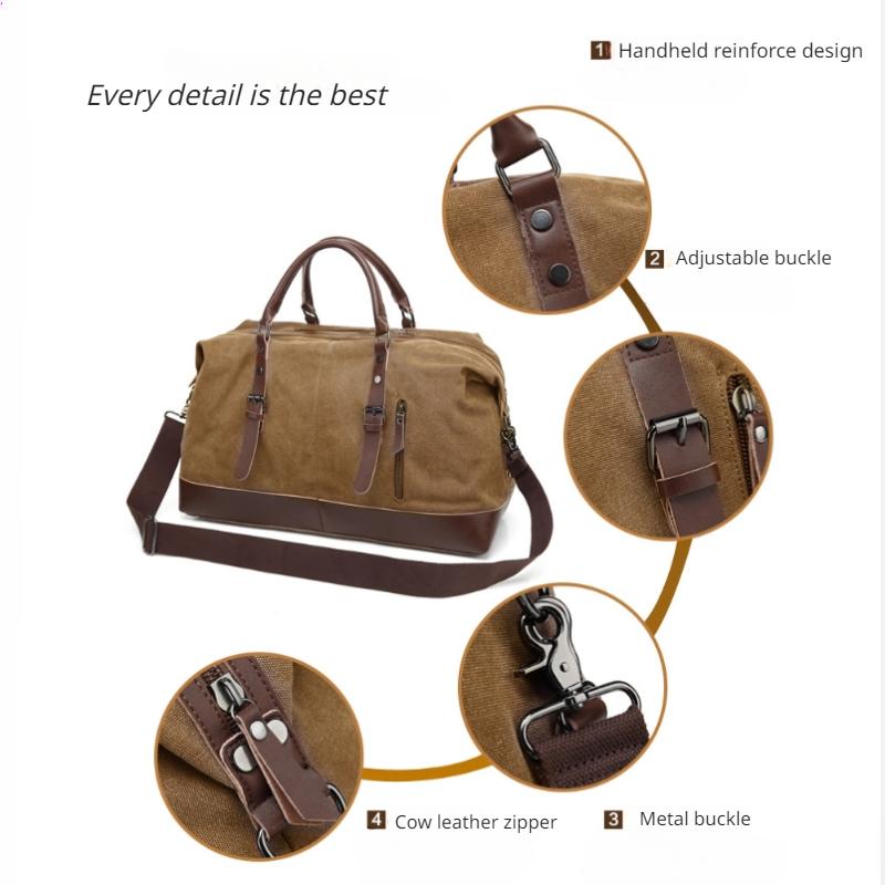 Простая мужская парусиновая дорожная сумка из искусственной кожи для занятий спортом на открытом воздухе, тренажерный зал, фитнес-сумка, большая вместительная сумка с несколькими карманами, сумка для выходных, спортивная сумка