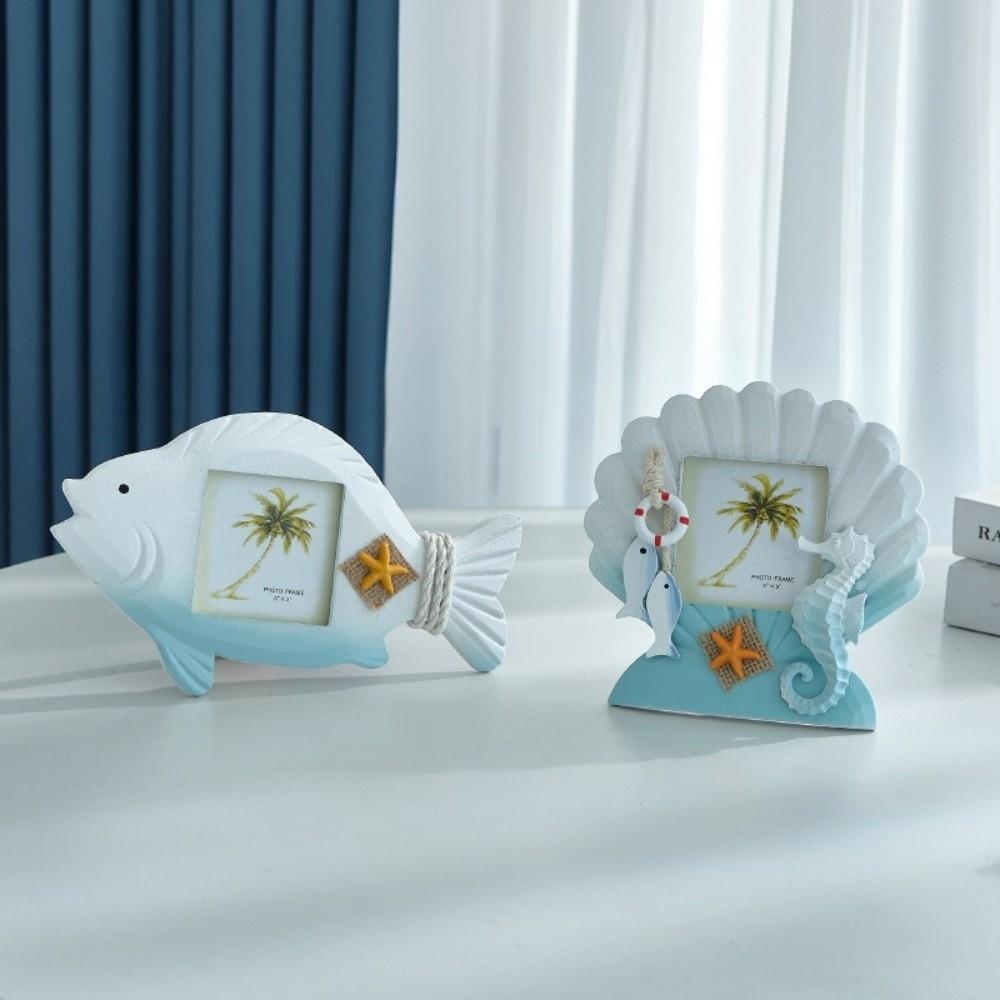 Unique-shaped Nautical Decor Frame Wooden Mediterranean Photo Frame Living Room