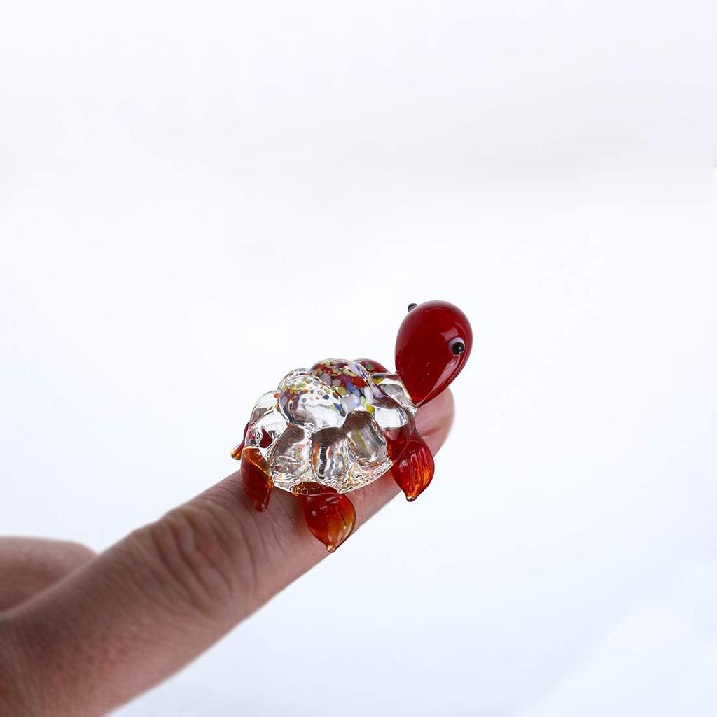 Cute Glass Turtle Miniature Figurine Japan Style Cartoon Sea Animal Ornaments Aquarium Fish Tank Kawaii Decor Accessories