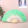 30Cm Chinese Short Bellydance Fan Bamboo+10/20Cm Half Circle Silkveil Pairs Yangko Belly Dancing Fan Hand Dye Adults