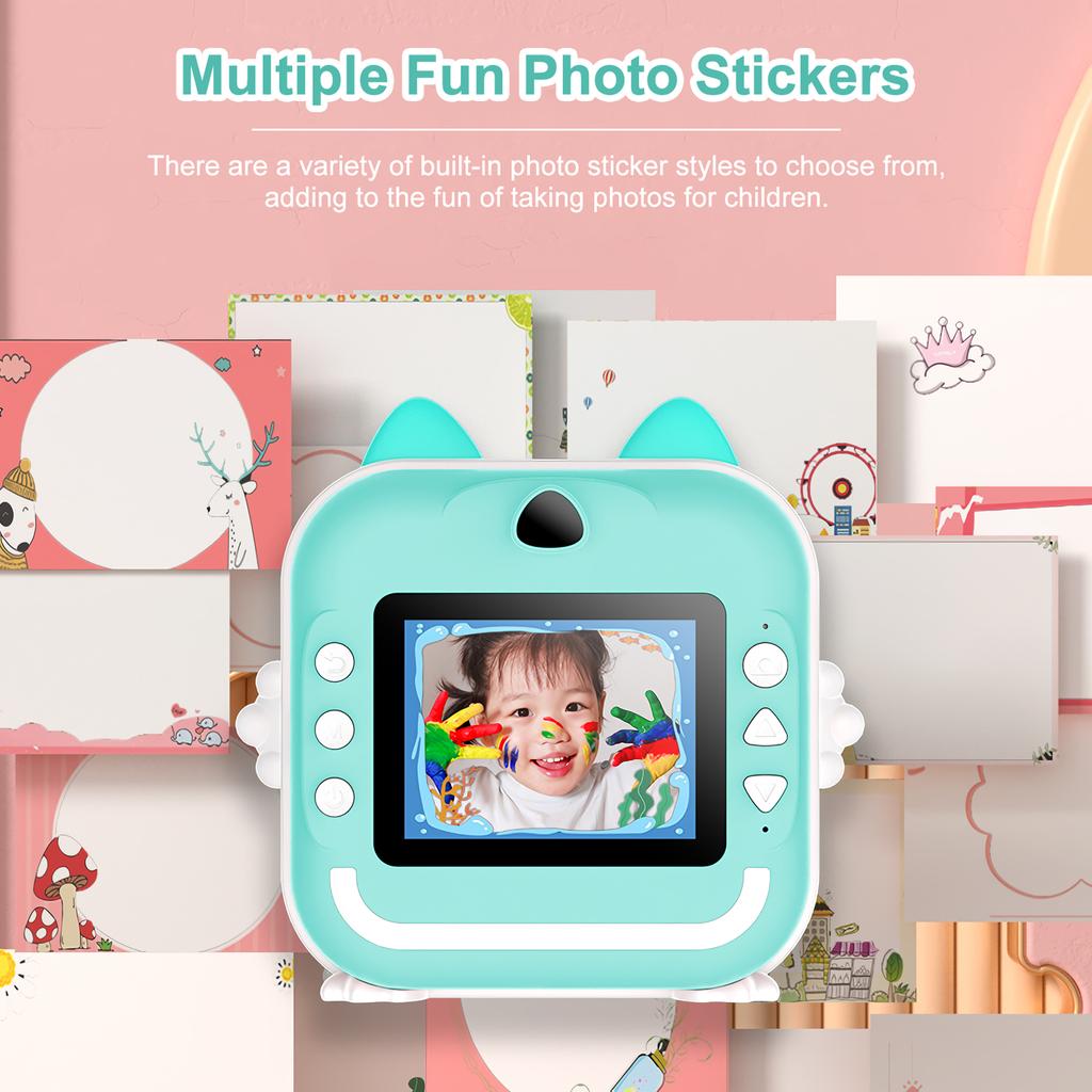 Kids Camera Instant Print Boys Girls Gift Children Digital Video Camera Po Thermal Printing 32G Card Educational Toys