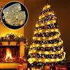 5/10M Christmas Ribbon String Light Lace Bows Ribbon Lights Ornaments  Outdoor Decor
