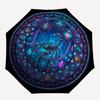 Cybernetic Scorpio Mandala pattern umbrella, portable and foldable design, 8 ribs, a casual accessory for Halloween, Christmas, and birthday gifts.
