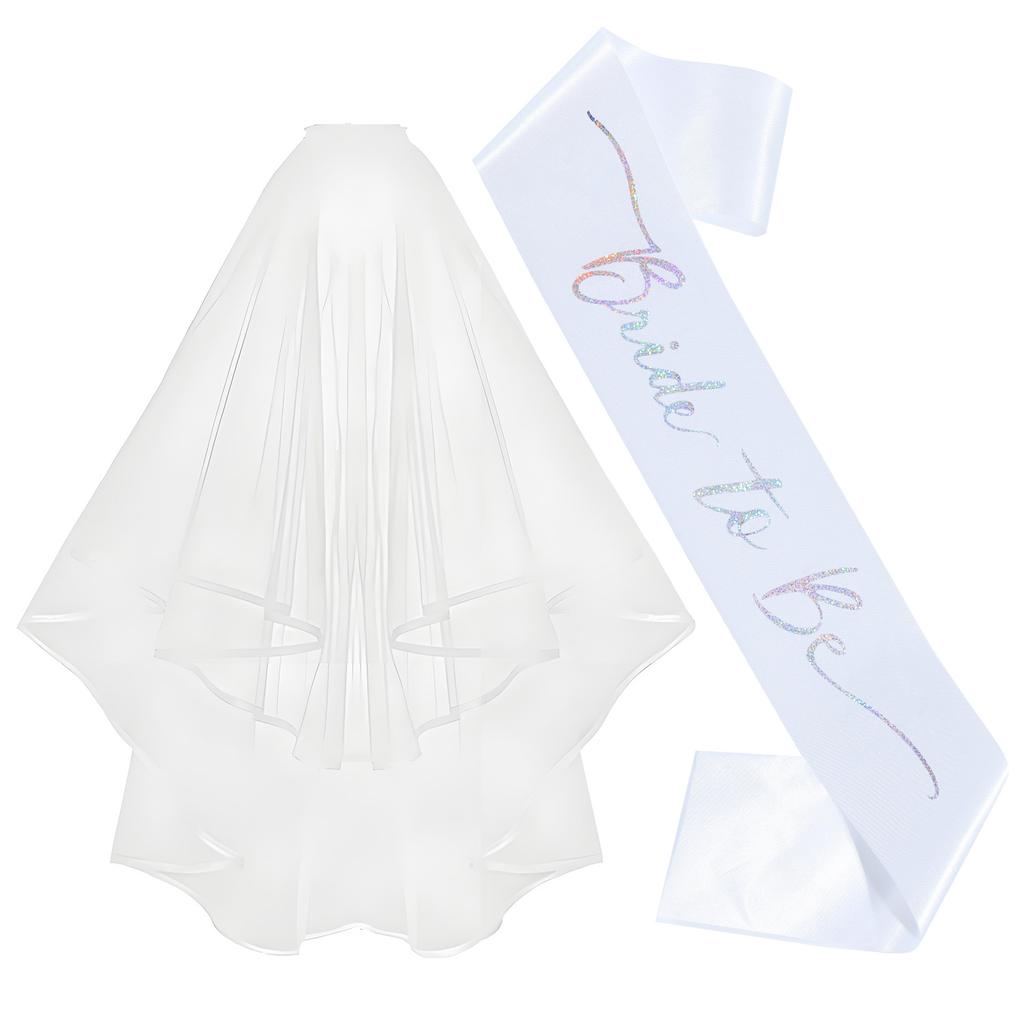 Набор для девичника Невесты Включает Повязку Невесты, Фату Белую для Девичника Невесты, Свадьбы, Девичника Набор Повязок НЕВЕСТА