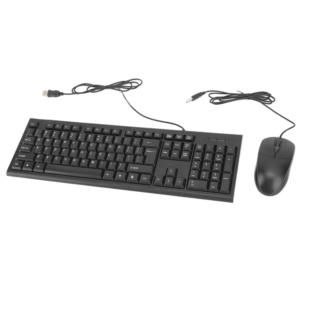 Keyboard and Mouse Combo, 104-Key USB Wired Non-Slip Waterproof Keyboard and Mouse Set for Gaming and Office Use