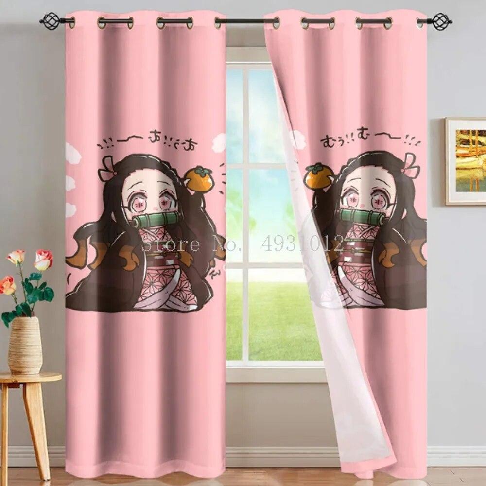 Японские аниме-принты, аниме-шторы для обработки окон, оконные занавески для гостиной, спальни, жалюзи, детская комната, домашний декор