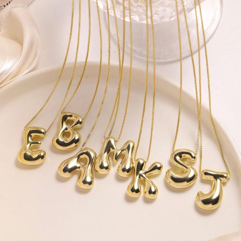 Alphabet Letter Pendant Necklace Gold Color A-Z Letter Clavicle Chain Delicate Women Choker  Women