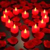24Pcs Flameless Heart-shaped Led Candle For Home Christmas Party Wedding Decoration Electronic Battery-Power Tealight Candles