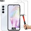 Tempered Glass for Samsung Galaxy A35 5G - Easy Installation Scratch-Resistant Durable Pack of 2