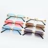 New Snake Shaped Frameless Square Sunglasses Metal Cut Edge Sunglasses Personalized Outdoor Ultraviolet-proof Glasses