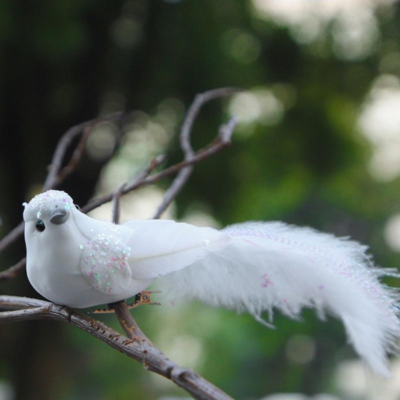 4 шт./компл., весенний пасторальный стиль, имитация птичьих перьев, длинный хвост, золотой шелк, неразлучники, двор, садоводство