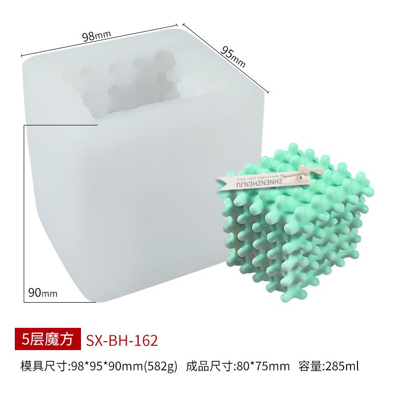 Silicone Mold For Cube Scented Candle Pyramid Sphere Plaster Soap Making Dessert Baking