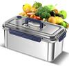 Контейнеры для хранения продуктов с герметичными крышками из пищевой нержавеющей стали марки 316, большой емкости, герметичный кухонный контейнер для хранения