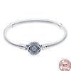 925 Silver 17-20CM Heart Pave Zirconia Original Bracelets Infinity Bracelet Fit DIY Charms Bead Birthday Jewelry Gifts Hot Sale