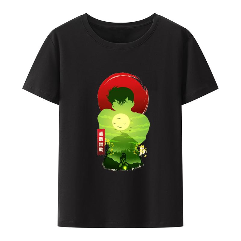 YuYu Hakusho Yusuke Novelty Nostalgic Japanese Anime Printed Tshirt Top Print Graphic Tshirts Humor Camiseta Hombre Casual