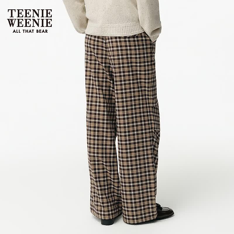 Teenie Weenie Женские плиссированные клетчатые брюки-клеш