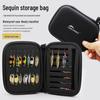 Portable Lure and Spinner Storage Bag with White Strip Design for Fly Hooks and Micro Baits