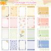 48 PCS Stationery Paper and Envelopes Set,16 PCS Lined Stationary Writing Paper with 8 PCS Matching Envelopes,Cute Floral Stationary Set for Writing