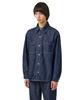 LAUGHER [Summer][Non-Fade] Two-Pocket Denim Work Shirt Long Sleeve - Indigo