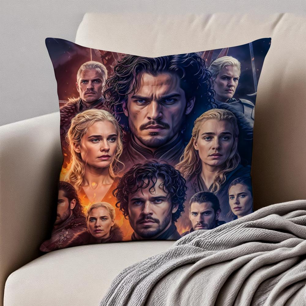 Модная наволочка с иконками из сериала «Игра престолов» Пыленепроницаемая Невидимая молния Короткий плюш Подушка для дивана