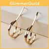Gold Circle Metal Earrings Women Geometric Jewelry For Special Occasions
