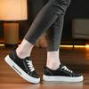 Модная обувь для женщин с низким верхом, кроссовки на платформе из вулканизированного холста, черные туфли на плоской подошве для тенниса, классические, для студентов, для пар, для скейтборда
