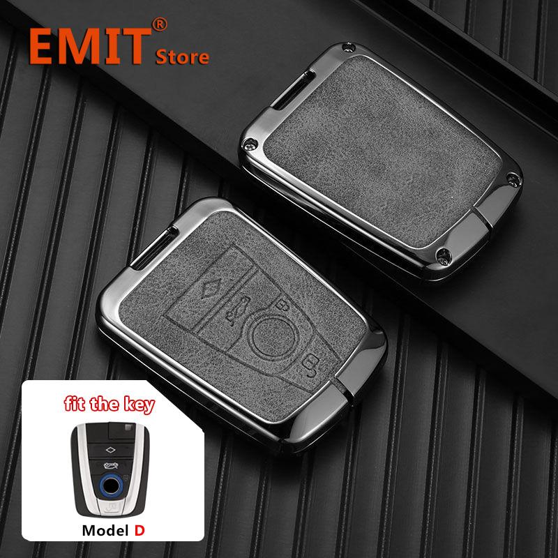 Чехол для автомобильного ключа из цинкового сплава из натуральной кожи, подходит для BMW I3 I8 Series, защитный чехол для ключа, брелок, аксессуары для интерьера