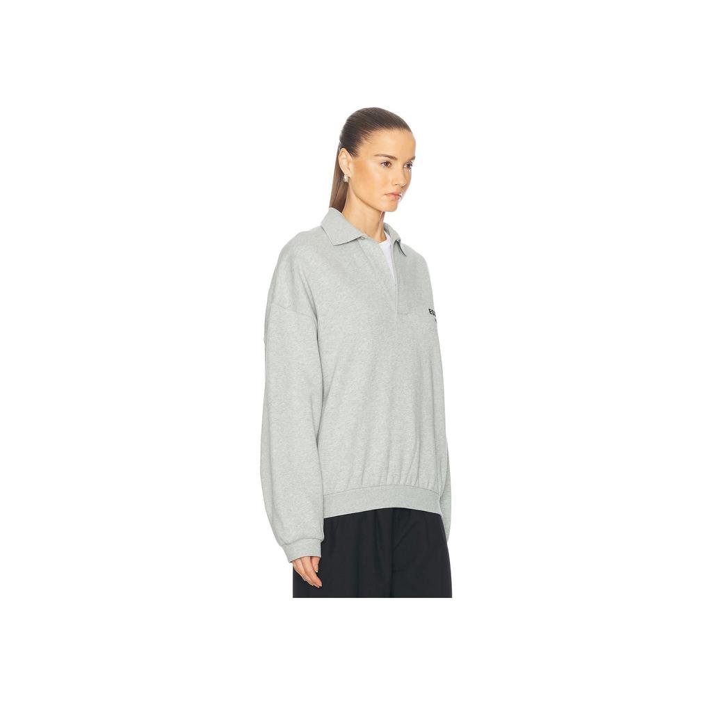Fear of God Essentials Флисовая рубашка-поло Светло-серый меланж Мужские топы 192HO244398F