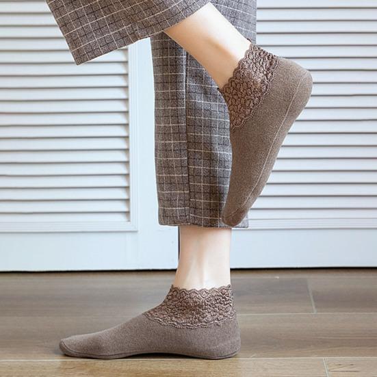 Women Socks Lace Trim Decorative Non-Fading Winter Thermal Women Warm Floor Socks Home Supplies
