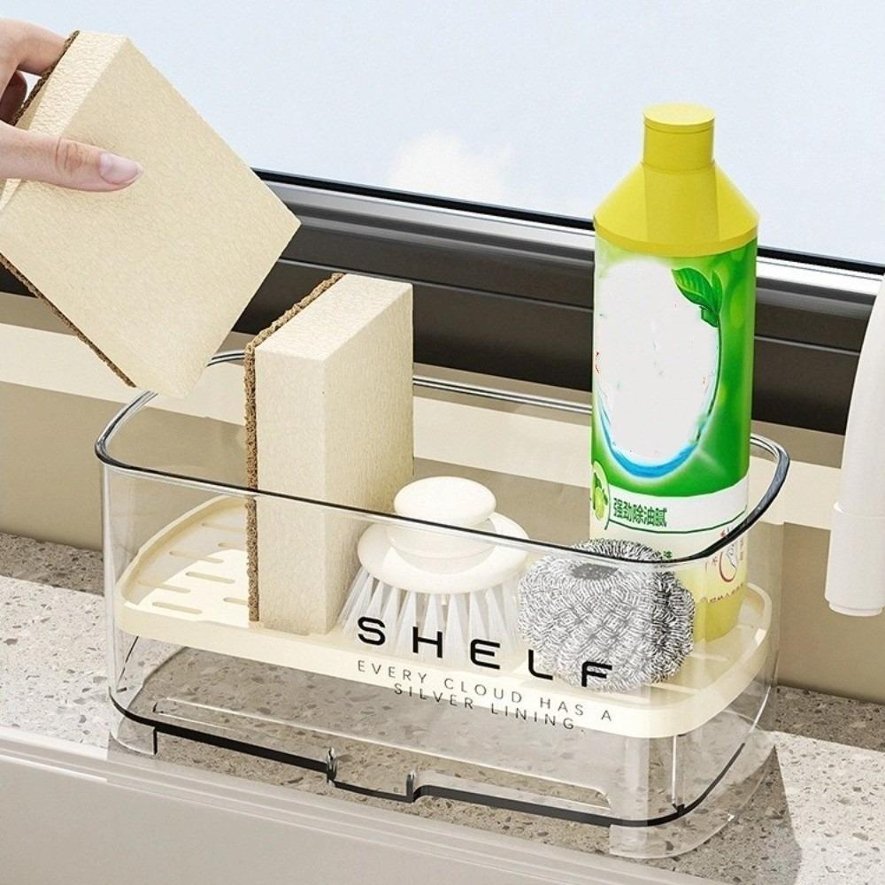 Прозрачная подставка для тряпок для кухонной раковины со сливным поддоном, подставка для слива губок, кухонные принадлежности
