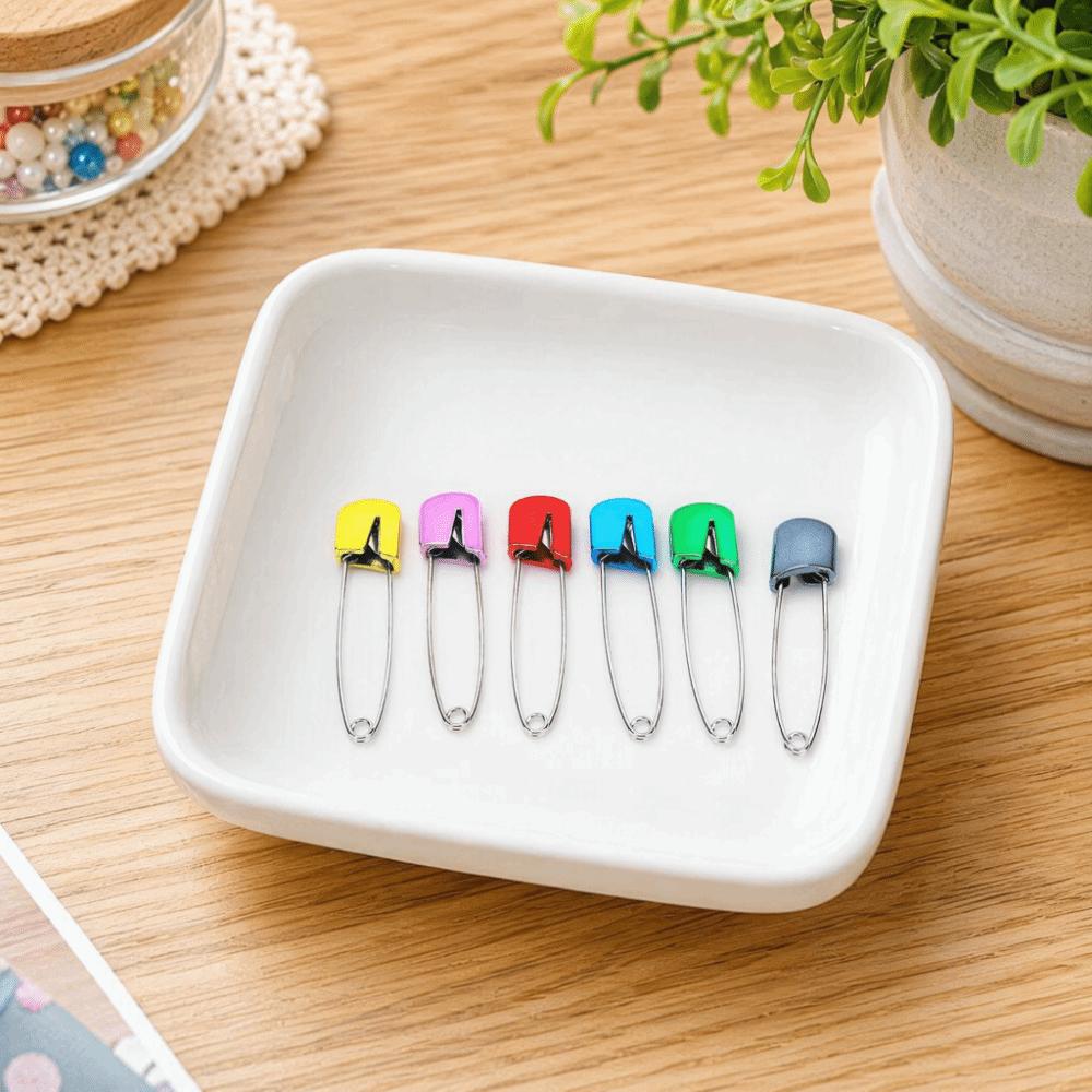100pcs Assorted Color Safety Pins Stainless Steel Cloth Diaper Pins Diaper Pins For Tag Fastening